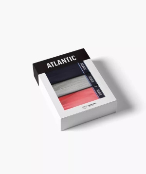 Szare sportowe slipy męskie 3-pack z miękką gumą Atlantic – idealne dopasowanie.
