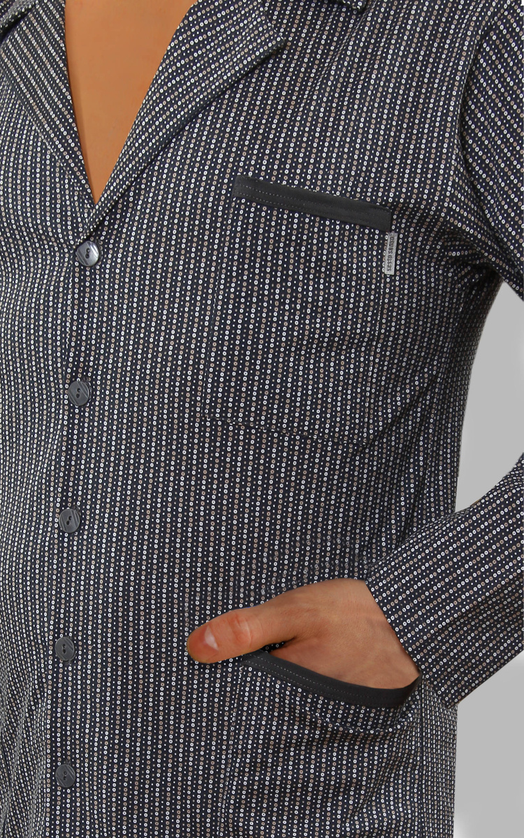 Piżama Męska Długi Rękaw Rozpinana