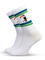 Białe elastyczne skarpety męskie 75% bawełny sportowe Milena – komfort i dopasowanie