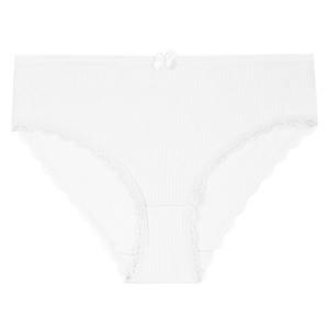 Bawełnianie figi damskie z koronką