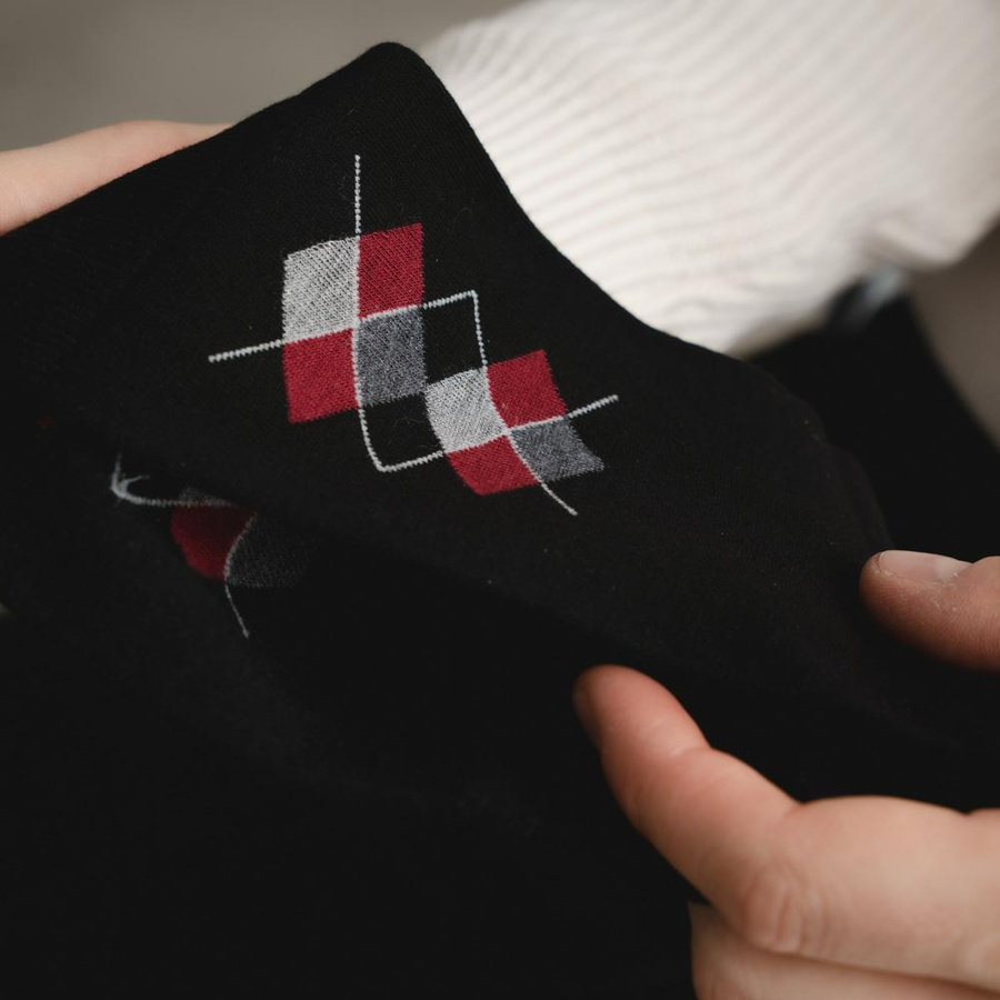 Skarpety garniturowe Wzór 122 niebieski