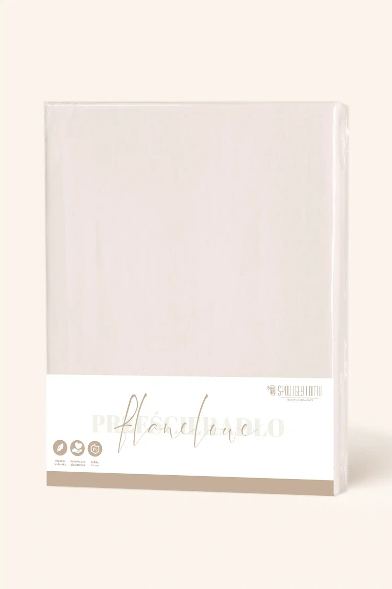 Szare miękkie prześcieradło flanelowe 160x200 bez gumki Spod Igły i Nitki – przytulne otulenie.