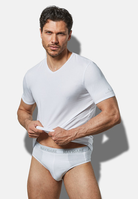 Podkoszulek Męski na Krótki Rękaw Dekold V Art. 571 Biały Navigare