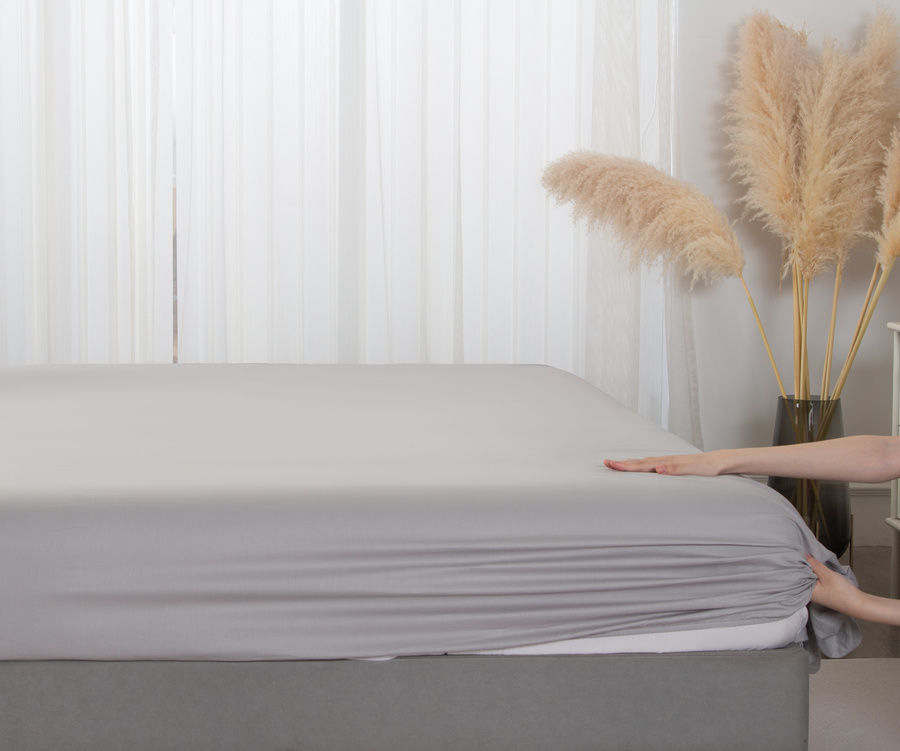 PRZEŚCIERADŁO SATYNA SZARY