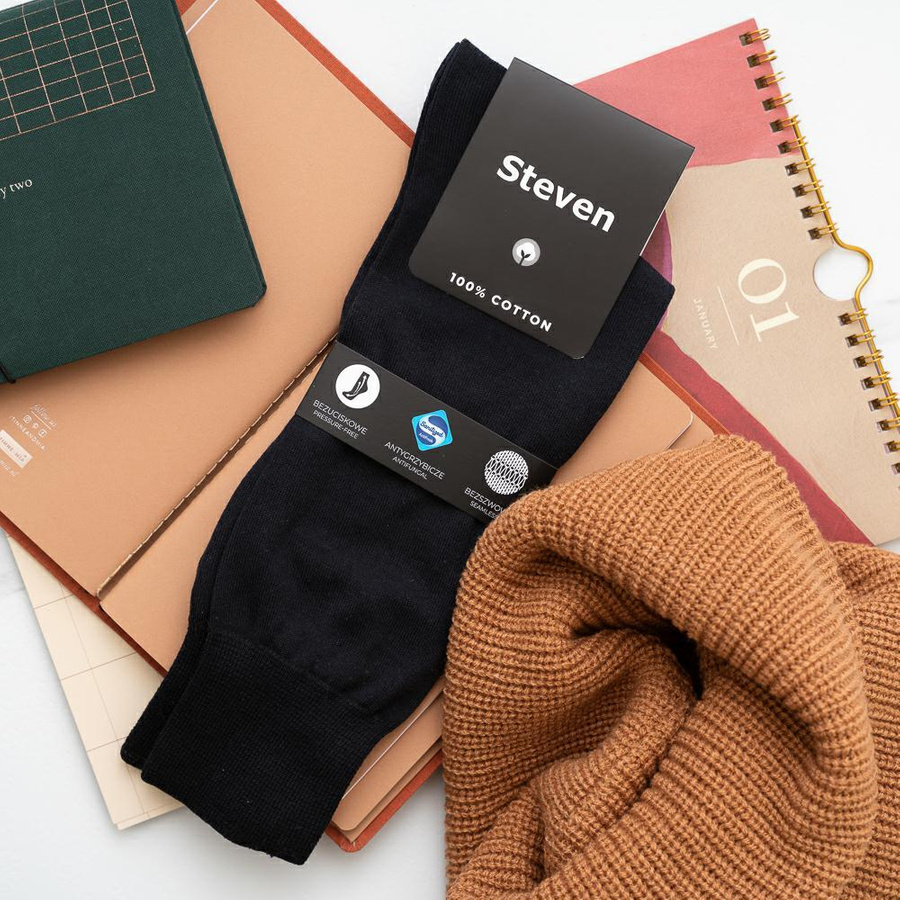 Czarne Bawełniane Skarpety Męskie Komfort