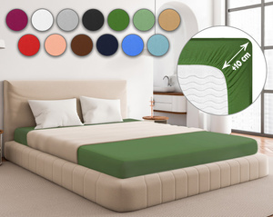 Zielone elastyczne prześcieradło z gumką 80% bawełna Jersey Sesto Senso – komfort snu