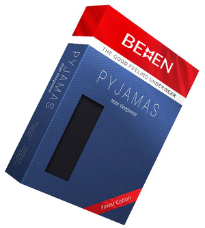 Modna piżama męska beMen 100% bawełna, krótkie rękawy i spodenki – wygoda w domu