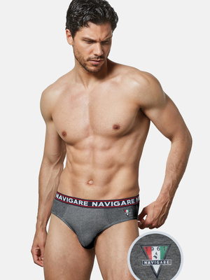 Slipy Męskie z Zewnętrzną Gumą Dopasowane Art. 324 Szare Navigare