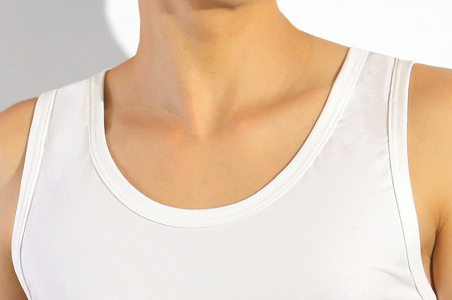 Biała koszulka męska bez rękawów 95% bawełna Anaconda Sesto Senso – komfort i styl