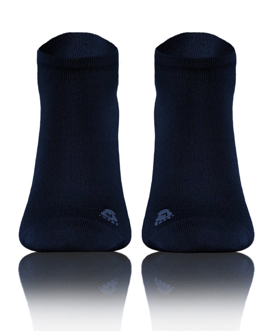 Granatowe antybakteryjne stopki damskie/męskie 76% bambus Sesto Senso – komfort noszenia