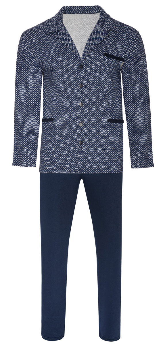 Piżama Męska Długi Rękaw Rozpinana