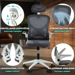 Fotel biurowy V1 ciemny szary