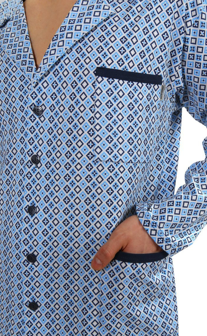 Piżama Męska Długi Rękaw Rozpinana