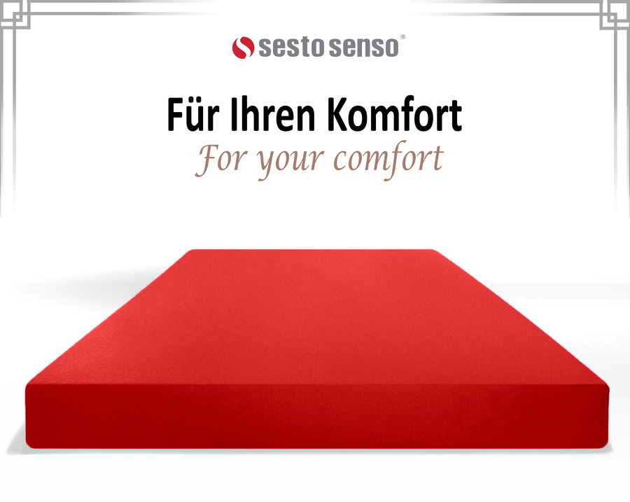 Czerwone elastyczne prześcieradło z gumką frotte 100% bawełna Sesto Senso – komfortowy sen
