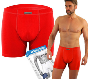 Czerwone bezuciskowe bokserki męskie 95% bawełna BM04 Sesto Senso – komfort i swoboda