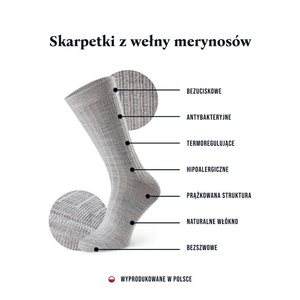 Skarpety Męskie Bezuciskowe z Wełny Merynosów Art. 130