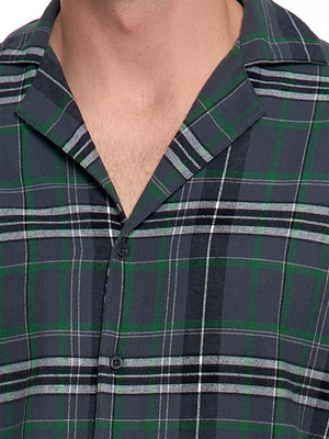 Flanelowa piżama damska z długim rękawem