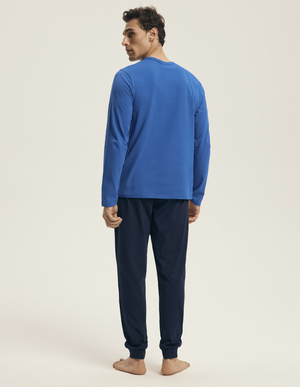 Piżama męska 43472 blue bawełna