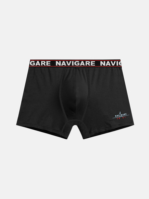 Bokserki Męskie z Zewnętrzną Gumą Dopasowane Art. 322 Czarne Navigare