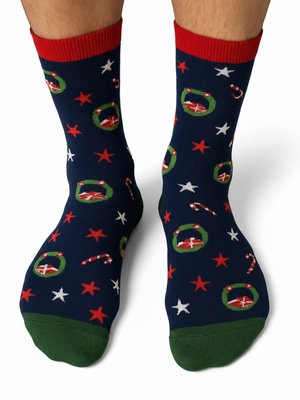 Skarpetki Męskie Świąteczne Wianek 