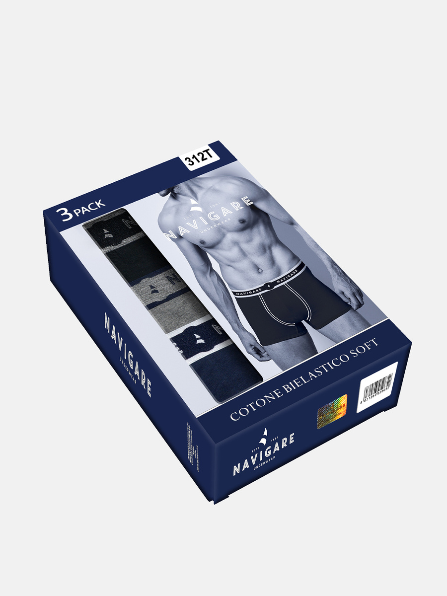 Bokserki Męskie z Zewnętrzną Gumą Dopasowane Art. 312T Navigare