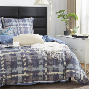 Dwustronna pościel w kratę Satynowa 100% bawełna Model S039 Spod Igły i Nitki – komfort snu