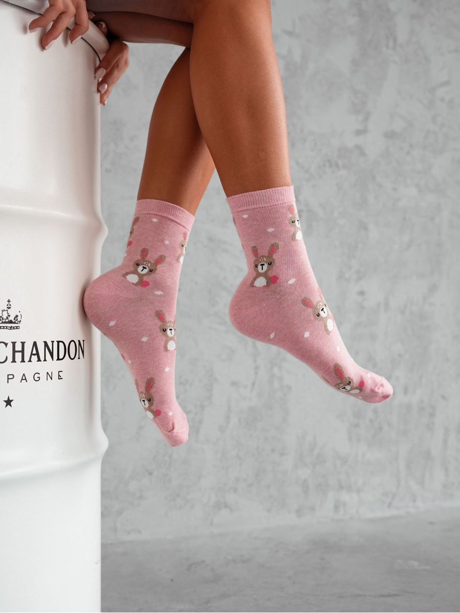Skarpetki damskie Króliki i kropki