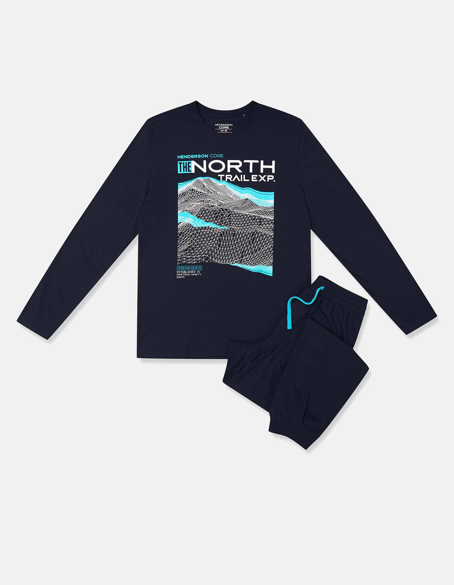 Piżama męska Icicle wielokolorowa bawełna