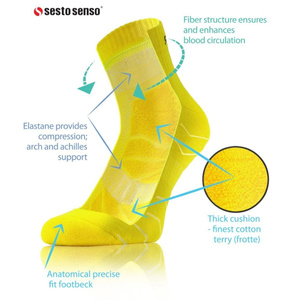 Szare oddychające skarpety męskie 88% bawełna AMZ Multicolor Sesto Senso – komfort dla biegaczy