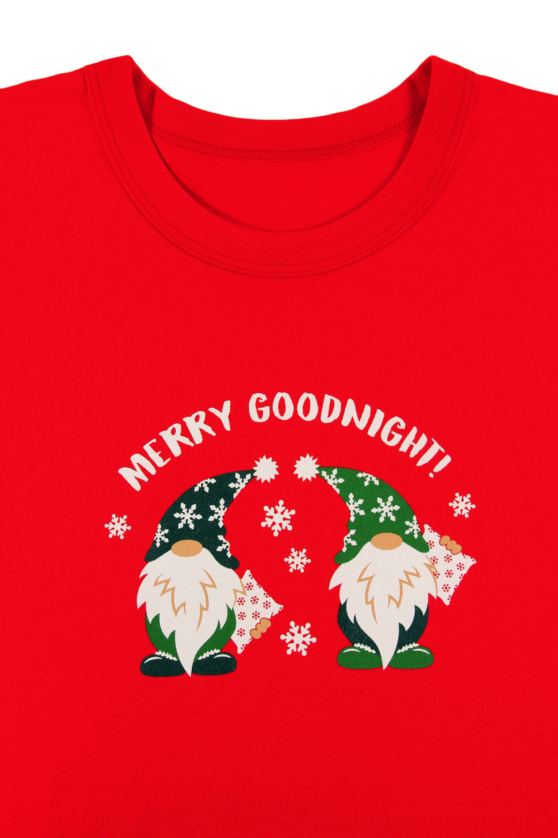 Czerwona Świąteczna piżama damska 100% bawełna z nadrukiem Sesto Senso – komfort i styl