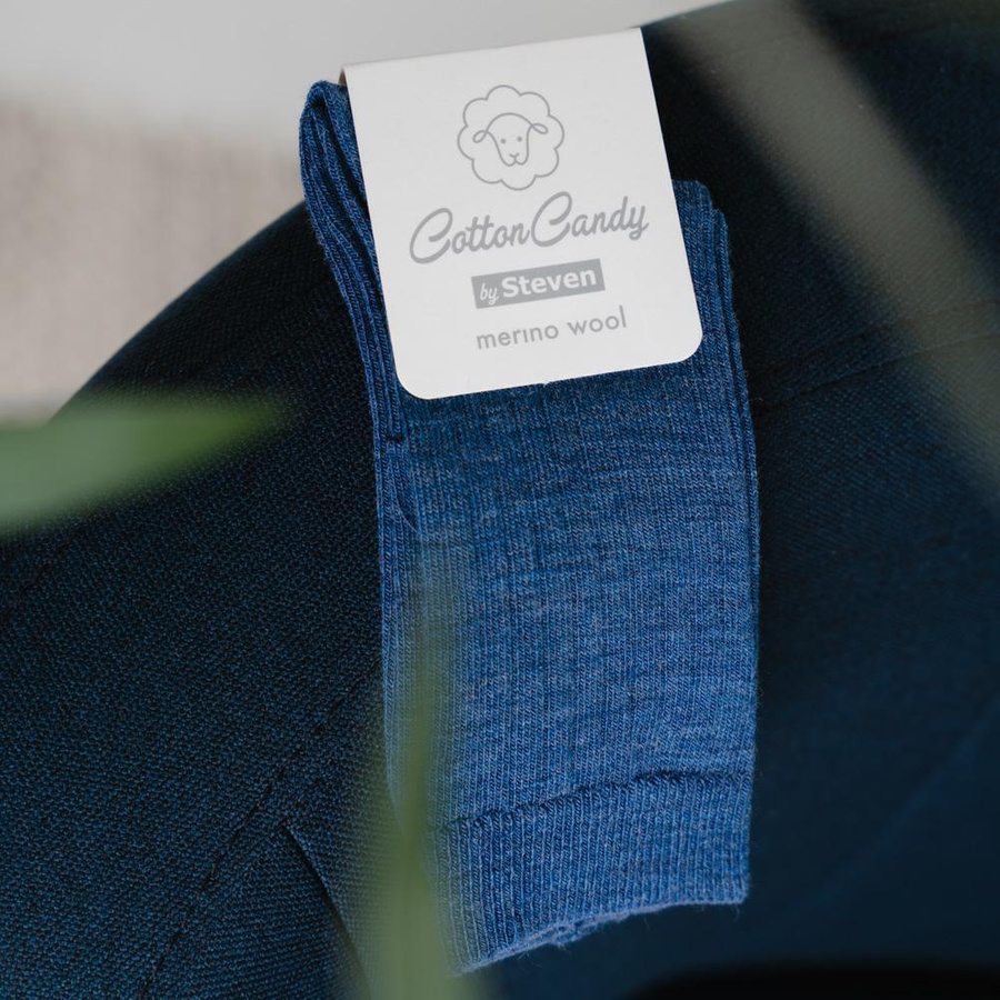 Skarpetki dziecięce z wełny merino bezuciskowe w prążek art. 130