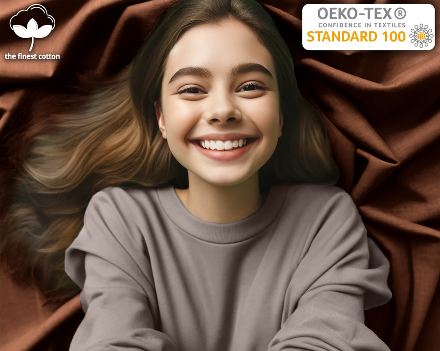 Brązowe elastyczne prześcieradło z gumką frotte 100% bawełna Sesto Senso – komfortowy sen