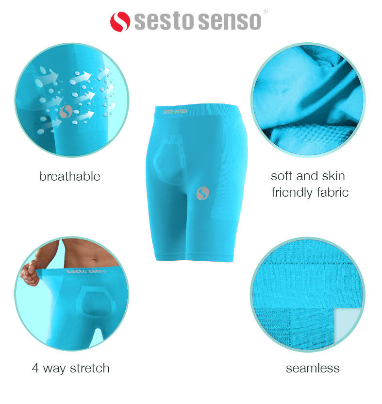 Turkusowe bezszwowe spodenki męskie Thermo Active CL41 Sesto Senso – komfort i ochrona