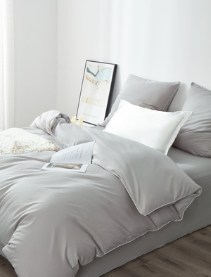 POŚCIEL SATYNA QUEEN PREMIUM SZARA