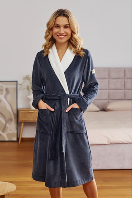 Doctor Nap Długi szlafrok z kapturem SOFT