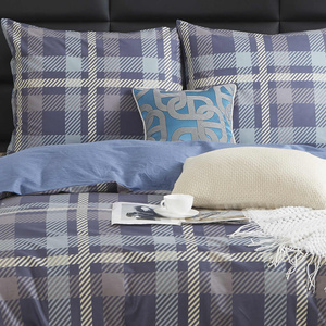 Dwustronna pościel w kratę Satynowa 100% bawełna Model S039 Spod Igły i Nitki – komfort snu