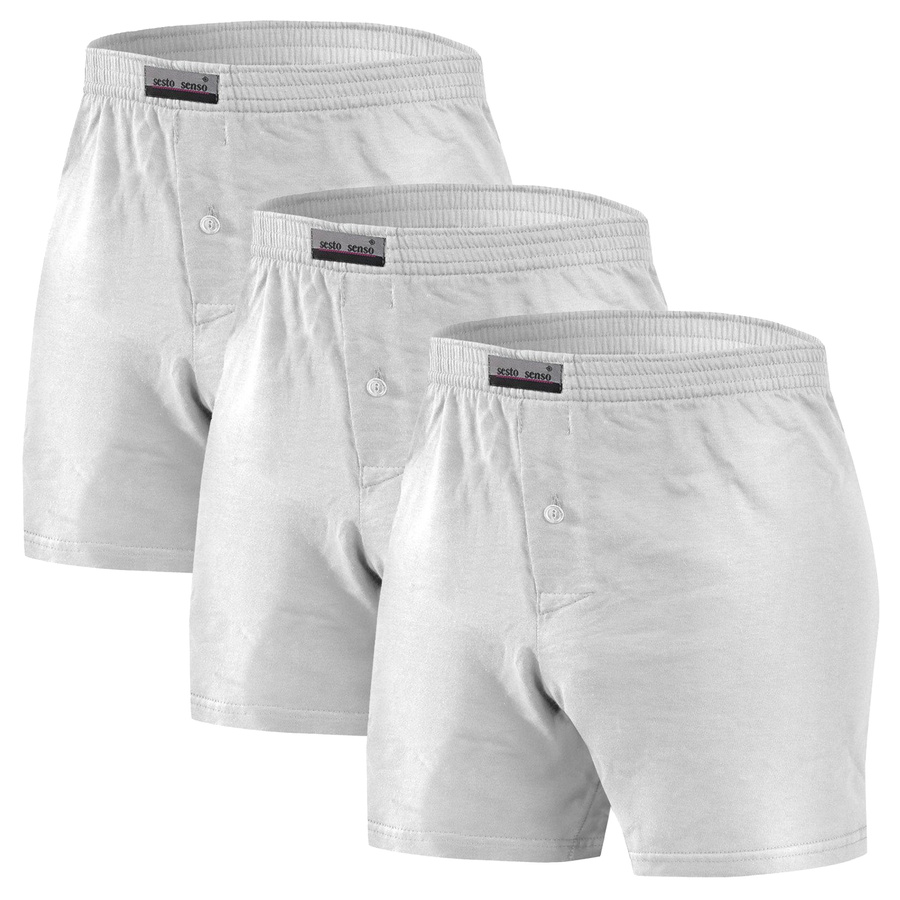 Luźne klasyczne bokserki męskie 3-pak 100% bawełna BM01 Sesto Senso – komfort i elegancja