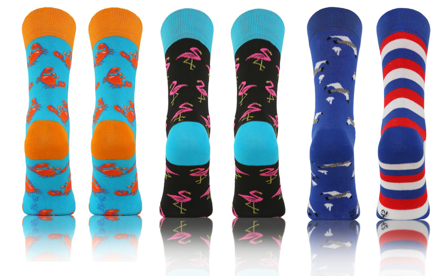 Kolorowe zabawne skarpety damskie męskie 3 pary Fitness Cotton Sesto Senso – styl i komfort