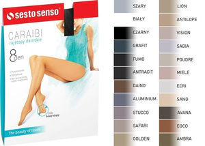 Ultra-cienkie rajstopy damskie bezmajtkowe 8 DEN Caraibi Sesto Senso – elegancja i komfort