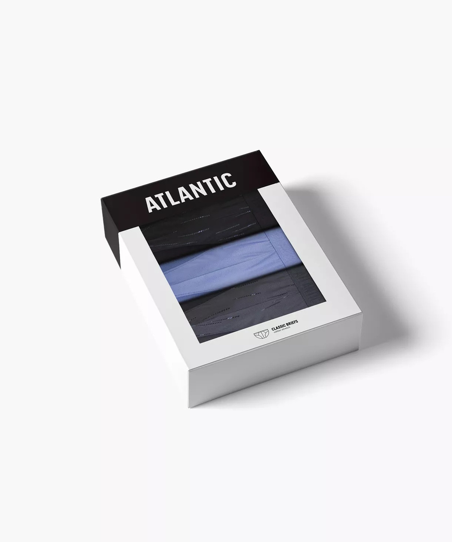 Granatowe elastyczne majtki męskie 95% bawełna 3MP-193 Atlantic – komfort i styl na co dzień