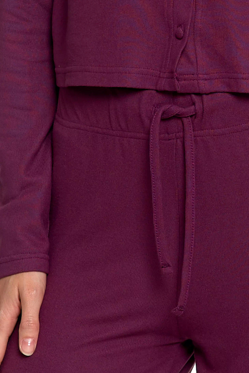 Piżama damska z długim rękawem i szerokimi nogawkami