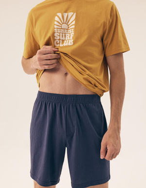 Piżama męska 42600 yellow bawełniana