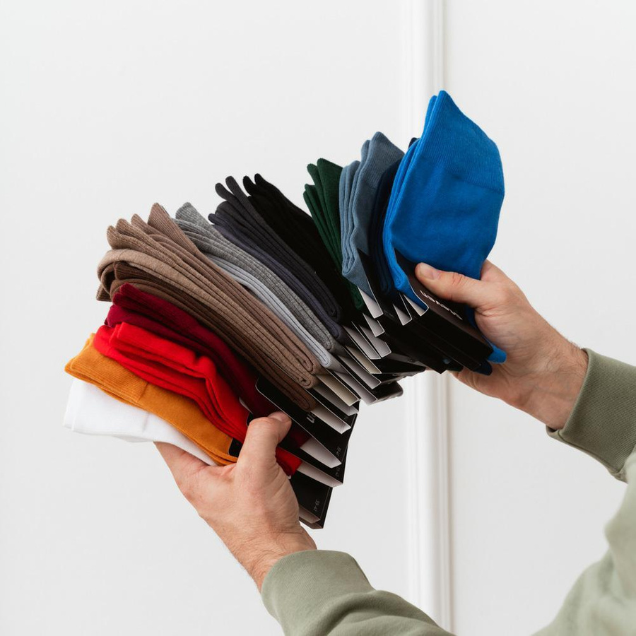 Męskie Skarpety Bawełniane Garniturowe Gładkie