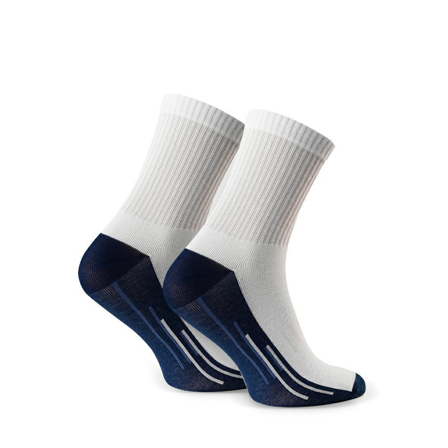 Sportowe Skarpetki Młodzieżowe Bawełniane Białe