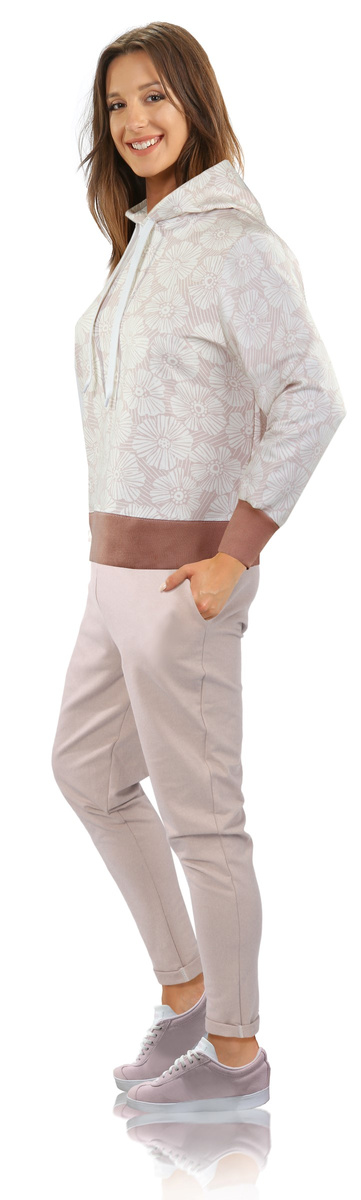 Różowe luźne spodnie damskie 95% bawełna z kieszeniami Sesto Senso – wygoda na lato