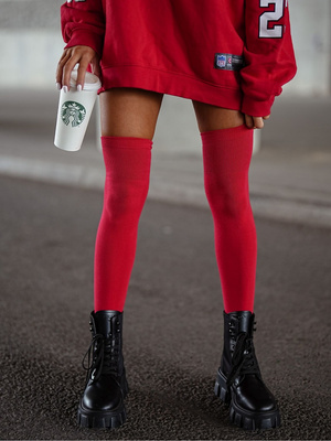 Zakolanówki bawełniane damskie gładkie 293