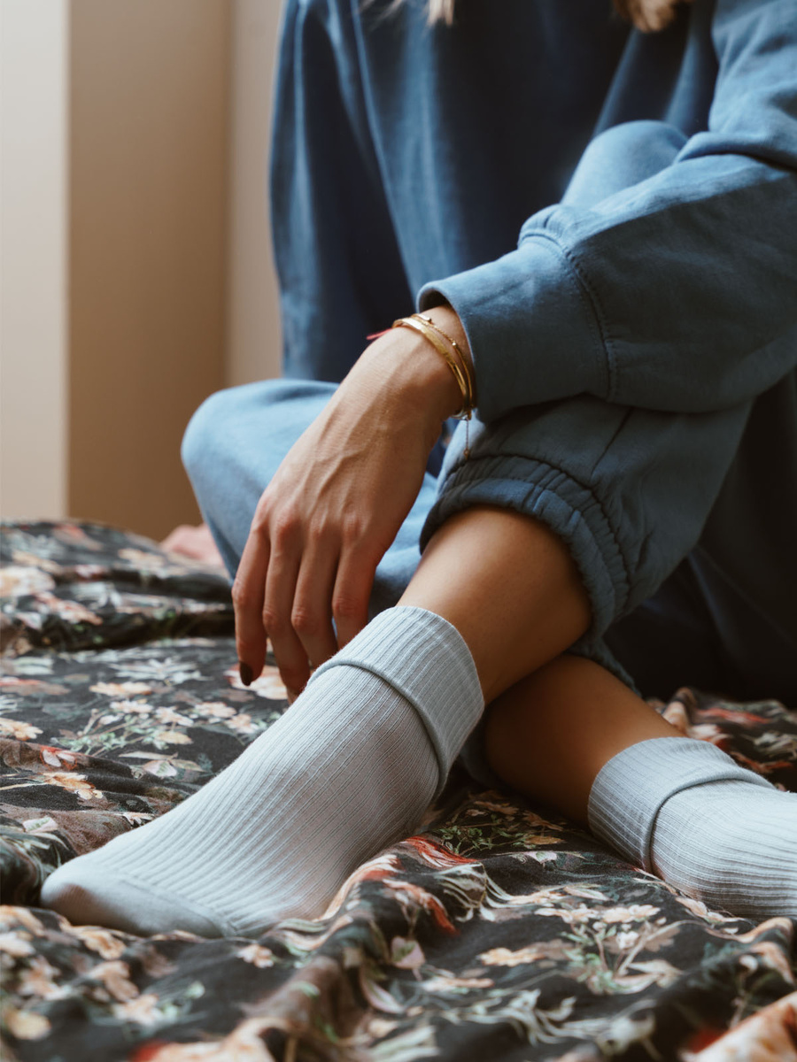 Bawełniane Szare Skarpetki Damskie Comfort