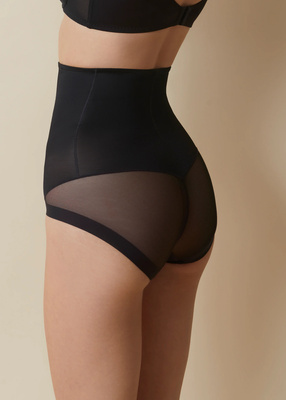 Czarne modelujące figi damskie z wysoką talią 26% elastan Selene – wyszczuplają sylwetkę.