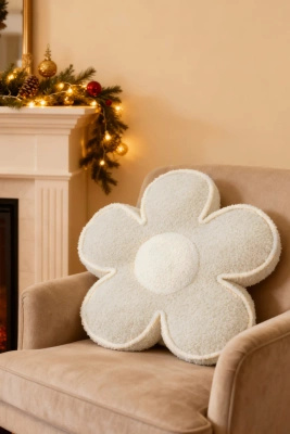 Poduszka Kwiat Boucle Beż