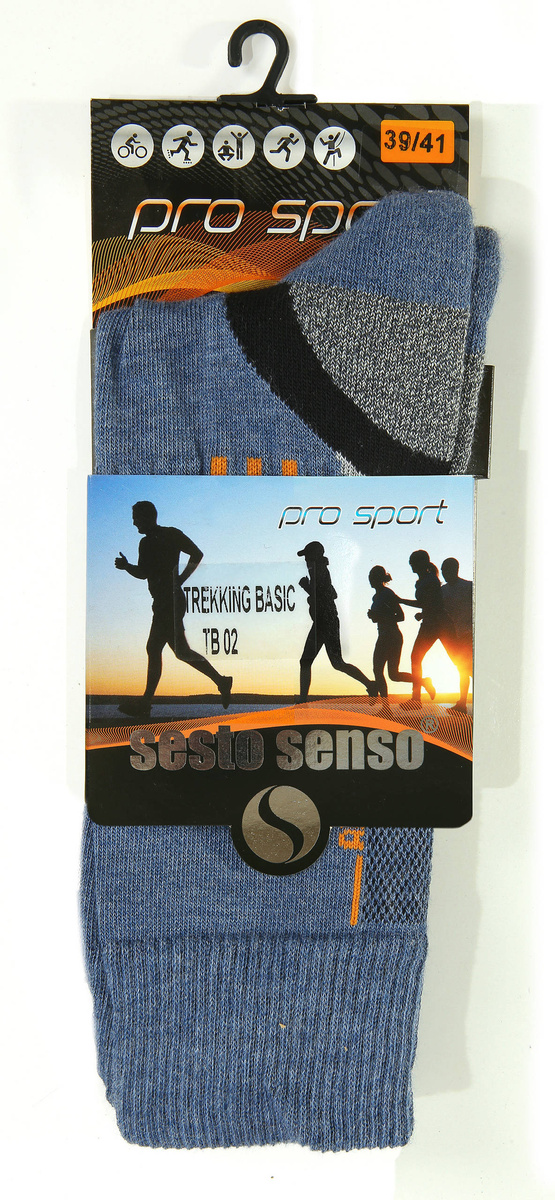 Kolorowe wzmocnione skarpety trekkingowe Trekking Basic Sesto Senso – komfort i ochrona